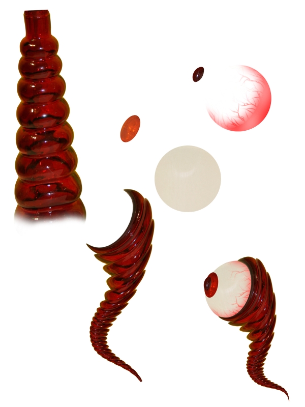 Creation of unusual glass-flowers(bouquet): Step 4
